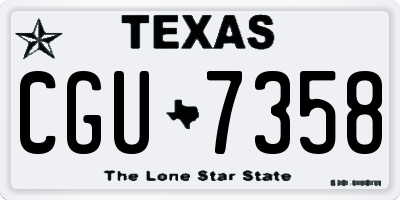 TX license plate CGU7358