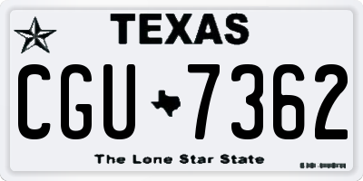 TX license plate CGU7362