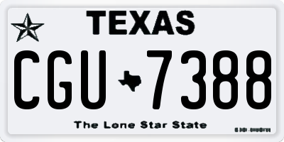 TX license plate CGU7388
