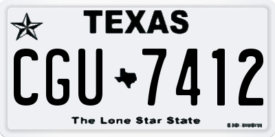 TX license plate CGU7412