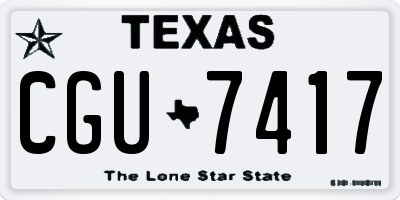 TX license plate CGU7417