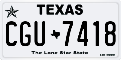 TX license plate CGU7418