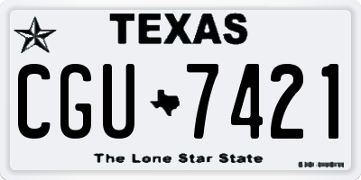 TX license plate CGU7421