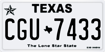 TX license plate CGU7433