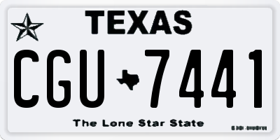 TX license plate CGU7441