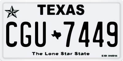 TX license plate CGU7449