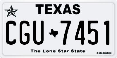 TX license plate CGU7451