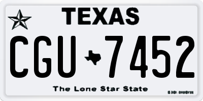 TX license plate CGU7452