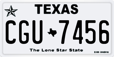 TX license plate CGU7456