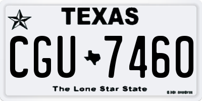 TX license plate CGU7460