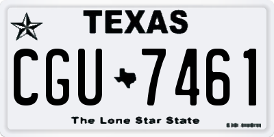 TX license plate CGU7461