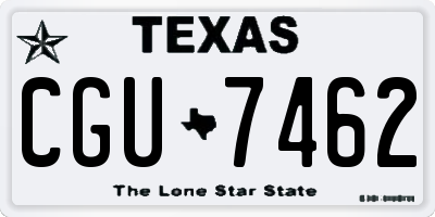 TX license plate CGU7462