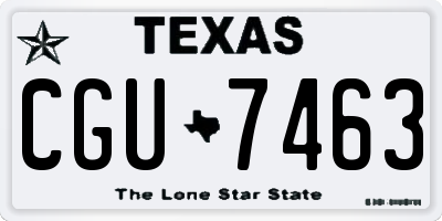 TX license plate CGU7463