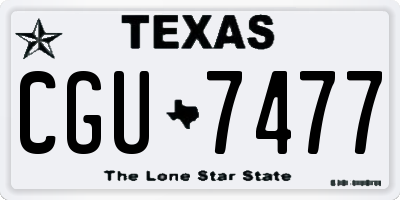 TX license plate CGU7477