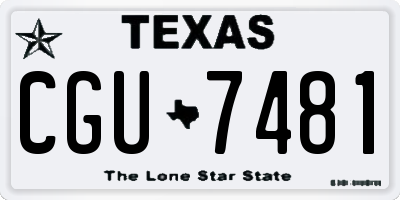 TX license plate CGU7481