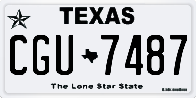 TX license plate CGU7487