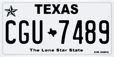 TX license plate CGU7489