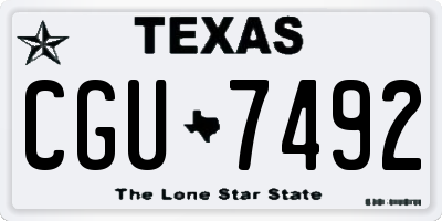 TX license plate CGU7492