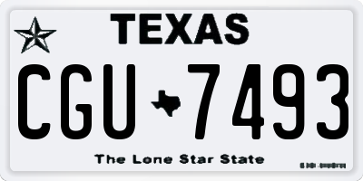 TX license plate CGU7493