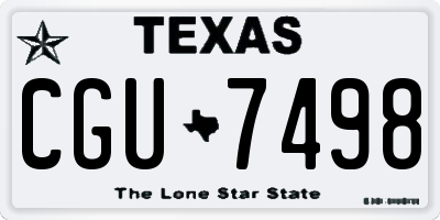 TX license plate CGU7498