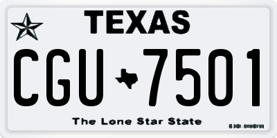 TX license plate CGU7501