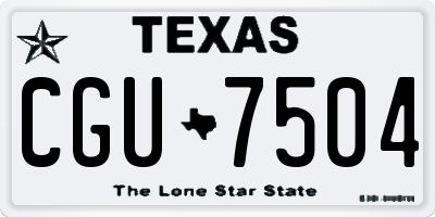 TX license plate CGU7504