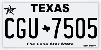 TX license plate CGU7505