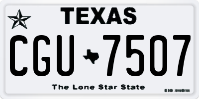 TX license plate CGU7507