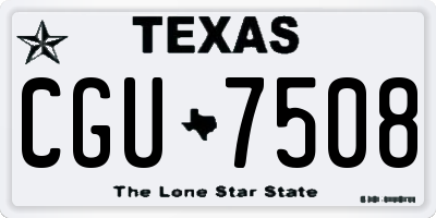 TX license plate CGU7508
