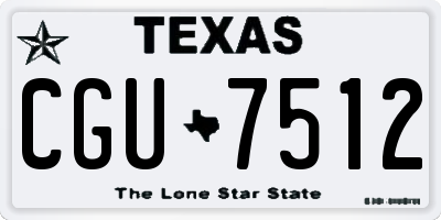 TX license plate CGU7512