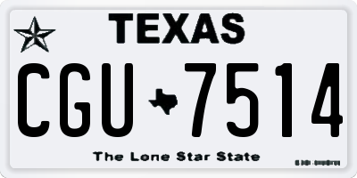 TX license plate CGU7514