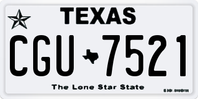 TX license plate CGU7521