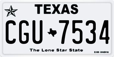 TX license plate CGU7534