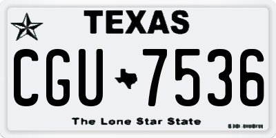 TX license plate CGU7536