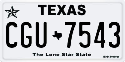 TX license plate CGU7543