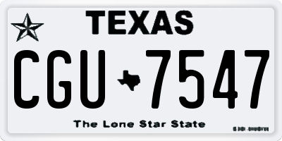 TX license plate CGU7547