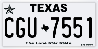 TX license plate CGU7551