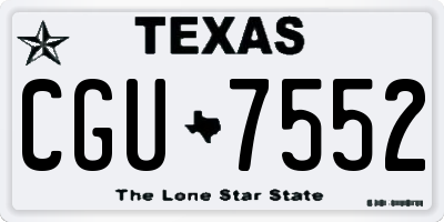 TX license plate CGU7552