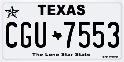 TX license plate CGU7553