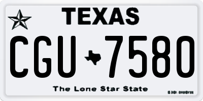TX license plate CGU7580