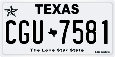 TX license plate CGU7581