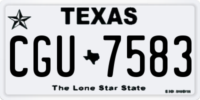 TX license plate CGU7583