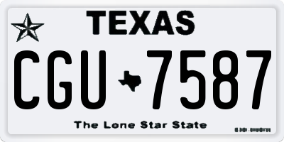 TX license plate CGU7587