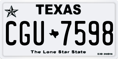 TX license plate CGU7598
