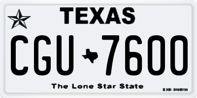 TX license plate CGU7600
