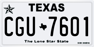 TX license plate CGU7601