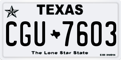 TX license plate CGU7603