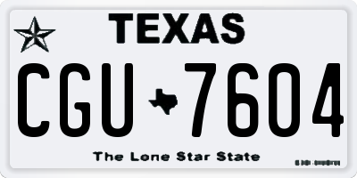 TX license plate CGU7604