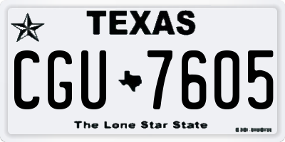 TX license plate CGU7605