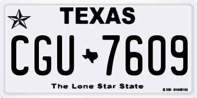 TX license plate CGU7609